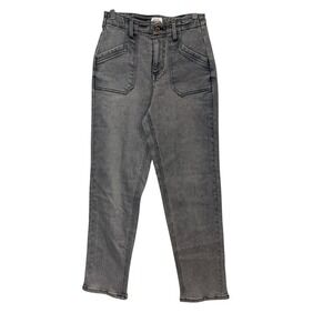 Herizon Women Size 2 Charcoal Grey High Rise Straight Leg Patch Pocket Jeans